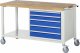 Fahrbare Werkbank 8271 | B1500xT700xH880-1080mm | 5xSchublade-TA Fahrbare Werkbank 8271 | B1500xT700xH880-1080mm | 5xSchublade-TA