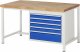 Werkbank höhenverstellbar 8268A1 | B1500xT900xH840-1040mm | 5xSchublade-VA