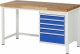 Werkbank höhenverstellbar 8168A1 | B1500xT700xH840-1040mm | 5xSchublade-VA