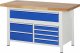 Werkbank höhenverstellbar 8921A2 | B1500xT700xH840-1040mm | 7xSchublade-VA