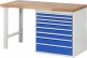 Werkbank 7619A1 | B1500xT700xH890mm | 8xSchublade-TA Werkbank 7619A1 | B1500xT700xH890mm | 8xSchublade-TA