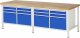 Werkbank höhenverstellbar 8474A2 | B2500xT900xH840-1040mm | 12xSchublade-VA