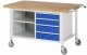 Fahrbare Werkbank 8463 | B1500xT900xH880-1080mm | 4xSchublade-VA Fahrbare Werkbank 8463 | B1500xT900xH880-1080mm | 4xSchublade-VA