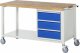 Fahrbare Werkbank 8157 | B1500xT700xH880-1080mm | 3xSchublade-TA Fahrbare Werkbank 8157 | B1500xT700xH880-1080mm | 3xSchublade-TA