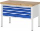 Werkbank höhenverstellbar 8332A2 | B1250xT700xH840-1040mm | 3xSchublade-VA