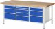 Werkbank höhenverstellbar 8578A2 | B2000xT900xH840-1040mm | 11xSchublade-VA