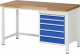 Werkbank höhenverstellbar 8171A1 | B1500xT700xH840-1040mm | 5xSchublade-TA