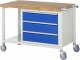 Fahrbare Werkbank 8257 | B1250xT700xH880-1080mm | 3xSchublade-TA