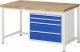 Werkbank höhenverstellbar 8261A1 | B1500xT900xH840-1040mm | 4xSchublade-VA Werkbank höhenverstellbar 8261A1 | B1500xT900xH840-1040mm | 4xSchublade-VA