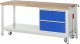 Werkbank mit Fahrgestell 8255 | B2000xT700xH880mm | 2xSchublade-VA Werkbank mit Fahrgestell 8255 | B2000xT700xH880mm | 2xSchublade-VA