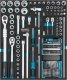 HAZET Steckschlüssel Satz 163D-1/148N ∙ 1/4 Zoll (6,3 mm) Sechskant massiv | 1/4 Zoll (6,3 mm) Vierkant hohl | 1/2 Zoll (12,5 mm) 