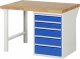 Werkbank 7513A1 | B1250xT900xH890mm | 5xSchublade-TA Werkbank 7513A1 | B1250xT900xH890mm | 5xSchublade-TA