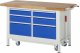 Werkbank mit Fahrgestell 8475 | B1500xT700xH880mm | 6xSchublade-VA Werkbank mit Fahrgestell 8475 | B1500xT700xH880mm | 6xSchublade-VA