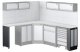 VIGOR Stütz-Unterschrank ∙ V6000-036 ∙ L x B x H: 185 mm x 500 mm x 953 mm