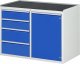 Schubladenschrank LL5.20.12 | B1145xT650xH825mm | MT-Top-25mm,4xSchublade-TA,1xTür Schubladenschrank LL5.20.12 | B1145xT650xH825mm | MT-Top-25mm,4xSchublade-TA,1xTür