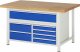 Werkbank höhenverstellbar 8921A2 | B1500xT900xH840-1040mm | 7xSchublade-VA