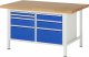 Werkbank höhenverstellbar 8476A2 | B1500xT900xH840-1040mm | 7xSchublade-VA Werkbank höhenverstellbar 8476A2 | B1500xT900xH840-1040mm | 7xSchublade-VA