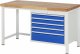 Werkbank höhenverstellbar 8268A1 | B1500xT700xH840-1040mm | 5xSchublade-VA