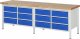 Werkbank höhenverstellbar 8473A2 | B2500xT700xH840-1040mm | 12xSchublade-VA