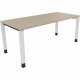 Schreibtisch Vierfuß Quadratrohr B1800xT800xH680-820 ws/Eiche Natur