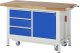 Werkbank mit Fahrgestell 8468 | B1500xT700xH880mm | 3xSchublade-VA | 1xTür