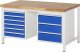 Werkbank höhenverstellbar 8183A1 | B1500xT900xH840-1040mm | 9xSchublade-VA