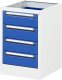 Unterbau-Container mit 4 Schubladen | B480xT600xH755mm | RAL7035/RAL5010 Unterbau-Container mit 4 Schubladen | B480xT600xH755mm | RAL7035/RAL5010