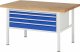 Werkbank höhenverstellbar 8332A2 | B1500xT900xH840-1040mm | 3xSchublade-VA