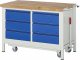 Werkbank mit Fahrgestell 8473I2 | B1250xT700xH880mm | 6xSchublade-TA Werkbank mit Fahrgestell 8473I2 | B1250xT700xH880mm | 6xSchublade-TA