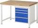 Werkbank höhenverstellbar 8161A1 | B1250xT900xH840-1040mm | 4xSchublade-TA Werkbank höhenverstellbar 8161A1 | B1250xT900xH840-1040mm | 4xSchublade-TA