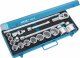 HAZET Steckschlüssel Satz 1002Z ∙ 3/4 Zoll (20 mm) Vierkant hohl ∙ Außen Sechskant-Tractionsprofil ∙ 18-teilig ∙ 22 – 60