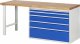 Werkbank 7711A1 | B2000xT700xH890mm | 5xSchublade-TA Werkbank 7711A1 | B2000xT700xH890mm | 5xSchublade-TA