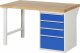 Werkbank 7510A1 | B1500xT900xH890mm | 4xSchublade-VA