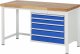 Werkbank höhenverstellbar 8271A1 | B1500xT700xH840-1040mm | 5xSchublade-TA Werkbank höhenverstellbar 8271A1 | B1500xT700xH840-1040mm | 5xSchublade-TA