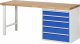 Werkbank 7613A1 | B2000xT700xH840mm | 5xSchublade-TA Werkbank 7613A1 | B2000xT700xH840mm | 5xSchublade-TA