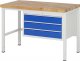 Werkbank höhenverstellbar 8227A1 | B1250xT700xH840-1040mm | 3xSchublade-VA Werkbank höhenverstellbar 8227A1 | B1250xT700xH840-1040mm | 3xSchublade-VA