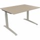 Schreibtisch Kufe Einzels. Quadrat B1600xT700xH650-850 si/Eiche Natur Schreibtisch Kufe Einzels. Quadrat B1600xT700xH650-850 si/Eiche Natur