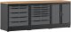 VIGOR Schrankwand-Kombination ∙ Starter-Paket ∙ Holz ∙ V6000-3P1XLD ∙ L x B x H: 2588 mm x 700 mm x 994 mm