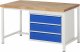 Werkbank höhenverstellbar 8257A1 | B1500xT900xH840-1040mm | 3xSchublade-VA