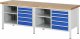 Werkbank höhenverstellbar 8464A2 | B2500xT700xH840-1040mm | 10xSchublade-VA