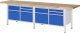 Werkbank höhenverstellbar 8472A2 | B3000xT700xH840-1040mm | 10xSchublade-VA