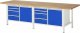 Werkbank höhenverstellbar 8470A2 | B3000xT900xH840-1040mm | 8xSchublade-VA | 2xTür