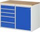 Schubladenschrank LL5.23.12 | B1145xT650xH825mm | B-Top-25mm | 5xSchublade-VA,1xTür Schubladenschrank LL5.23.12 | B1145xT650xH825mm | B-Top-25mm | 5xSchublade-VA,1xTür