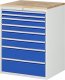 Schubladenschrank XL7.11 | B770xT650xH1035mm | B-Top-25mm | 8xSchublade-TA