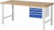Werkbank höhenverstellbar 7132A1 | B2000xT900xH790-1140mm | 4xSchublade-VA