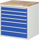 Schubladenschrank XL5.17 | B770xT650xH825mm | B-Top-25mm | 7xSchublade-VA