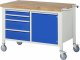 Fahrbare Werkbank 8470 | B1250xT700xH880-1080mm | 4xSchublade-TA | 1xTür