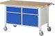 Fahrbare Werkbank 8466 | B1500xT700xH880mm | 2xSchublade-VA | 2xTüren