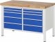 Werkbank höhenverstellbar 8480A2 | B1250xT700xH840-1040mm | 10xSchublade-VA