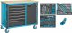 HAZET Werkbank ∙ fahrbar Assistent 179NW ∙ Sortiment 179NW-7/228 ∙ 228-teilig ∙ Schubladen | flach: 6 x 81 x 522 x 398 mm ∙ Schub